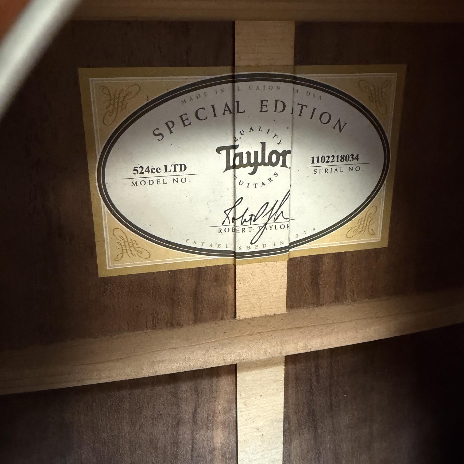 Used Taylor 524ce LTD Special Edition Koa Grand Auditorium Acoustic Electric Guitar with Case Made in the USA - Image 11