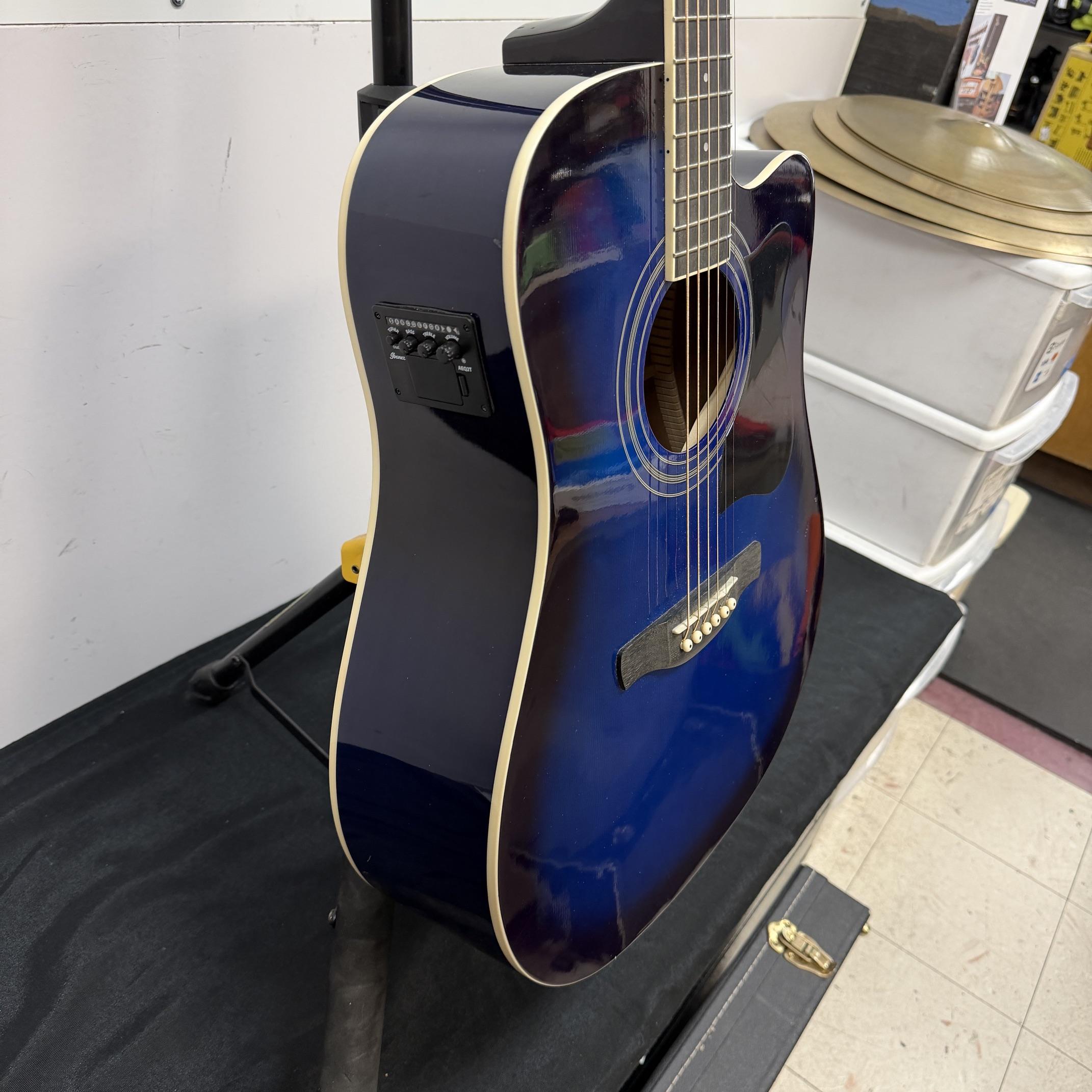 Used Ibanez V70CE-TBS Acoustic Electric Guitar Transparent Blue Sunburst - Image 12
