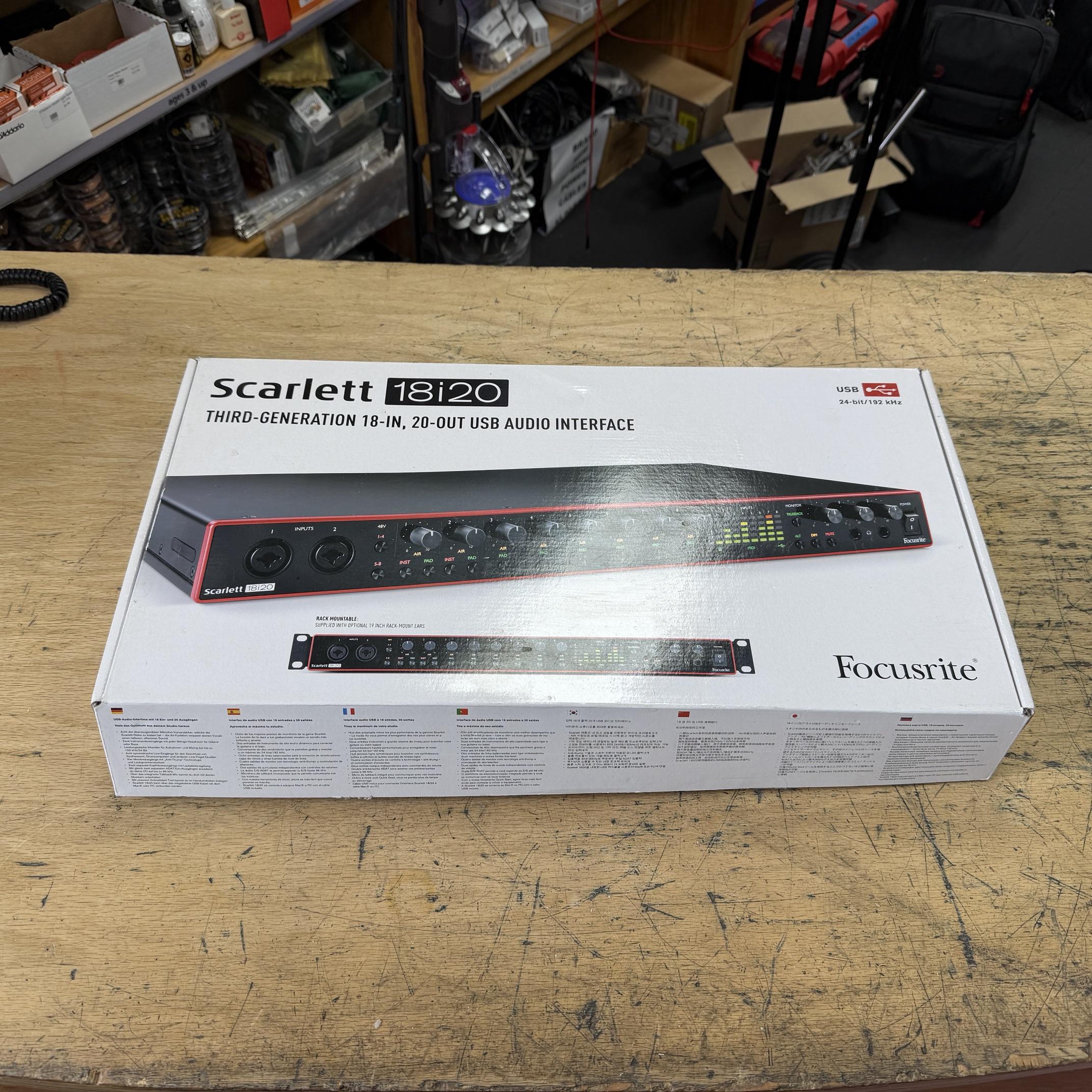 Focusrite Scarlett 18i20 3rd Gen USB Audio Interface with Original Box and Rack Ears - Image 17