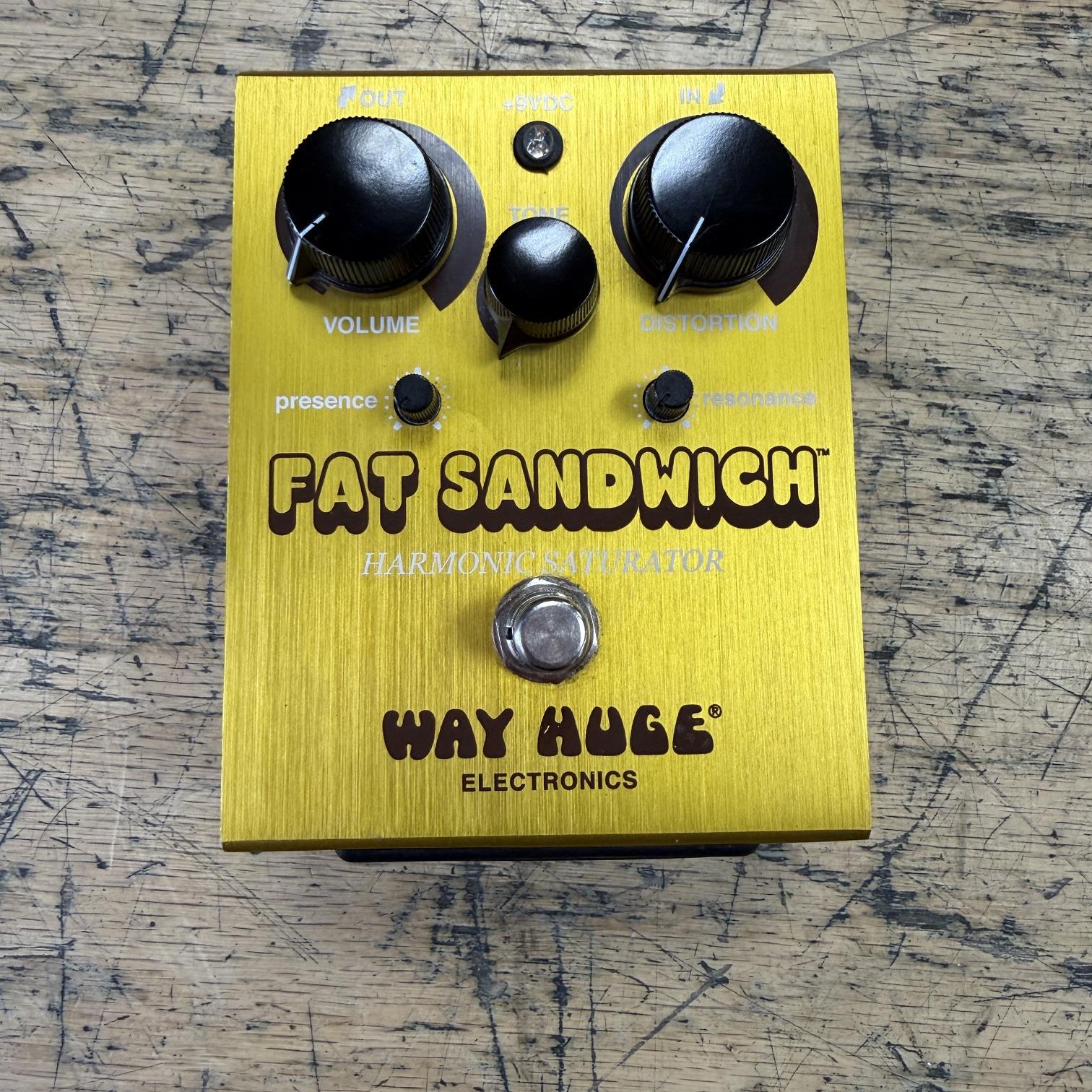 Used Way Huge Fat Sandwich Harmonic Saturator Distortion Guitar Pedal Gold