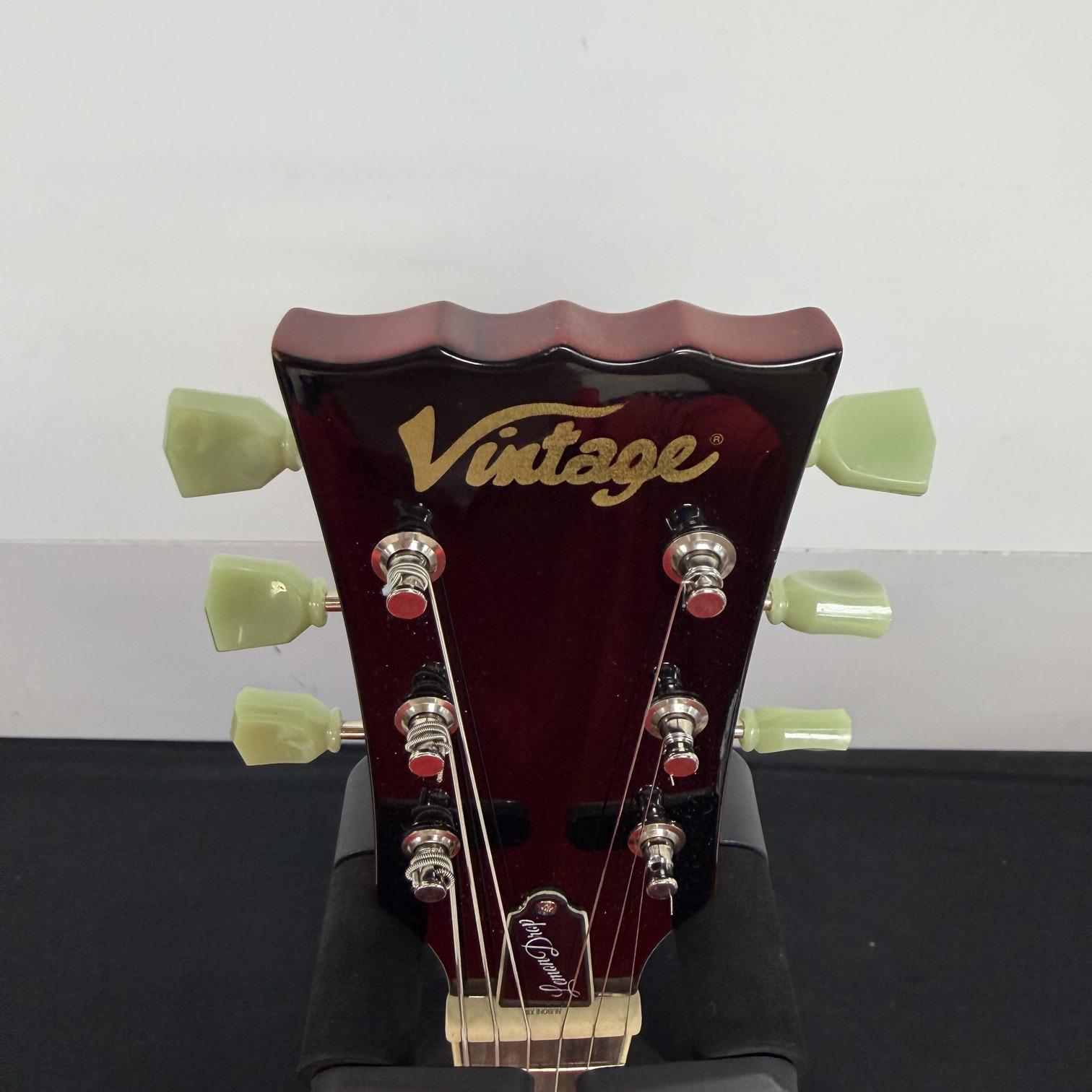 Used Vintage V100 Lemon Drop Les Paul-style Singlecut Electric Guitar with Wilkinson Pickups and Case - Image 3