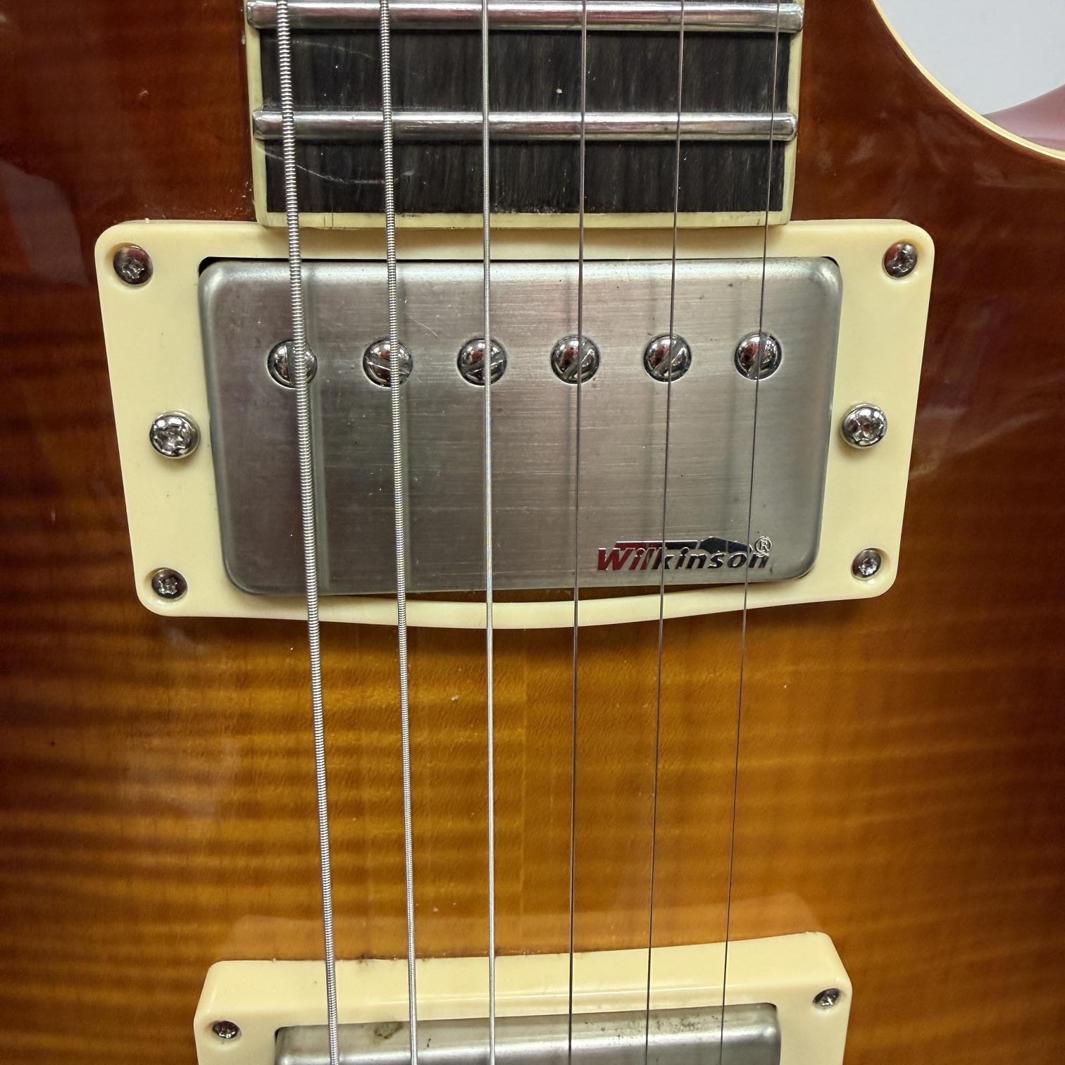 Used Vintage V100 Lemon Drop Les Paul-style Singlecut Electric Guitar with Wilkinson Pickups and Case - Image 9