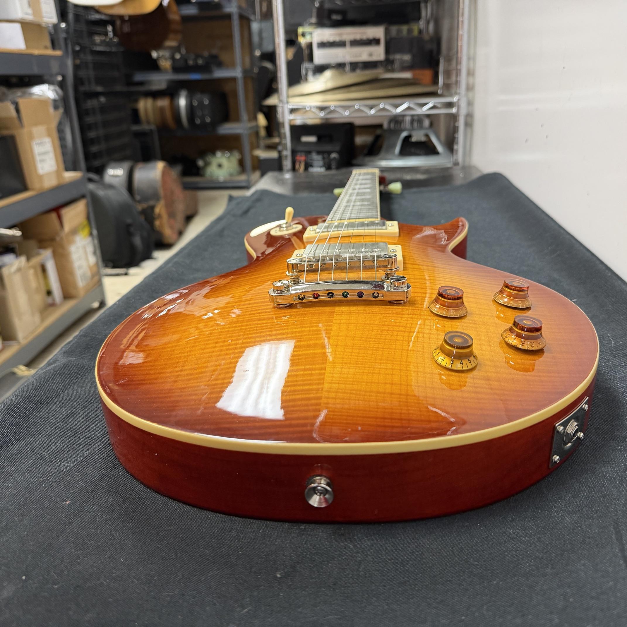 Used Vintage V100 Lemon Drop Les Paul-style Singlecut Electric Guitar with Wilkinson Pickups and Case - Image 25