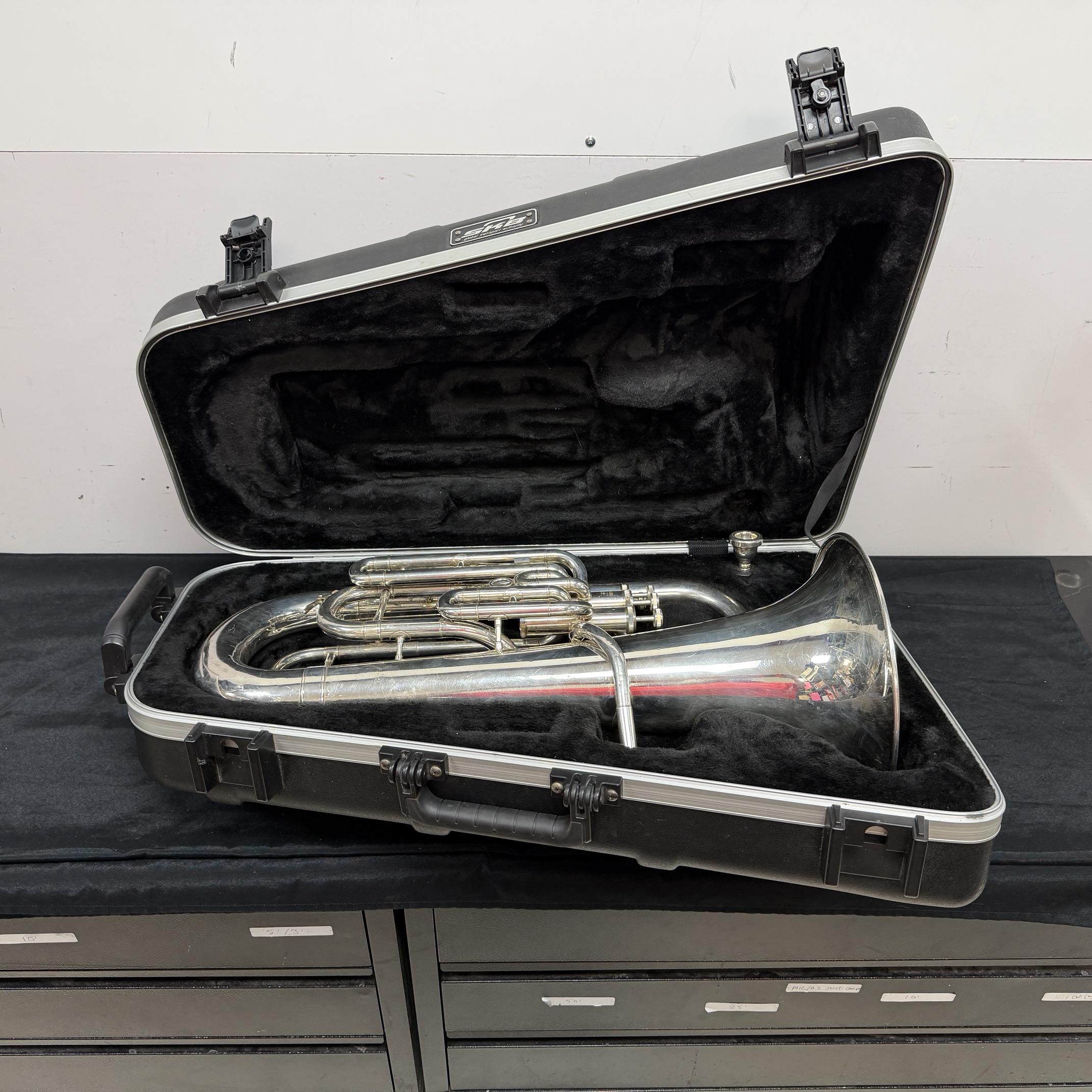 Used Yamaha YEP-321 Silver 4-Valve Bb Euphonium with SKB 375 Case Just Serviced