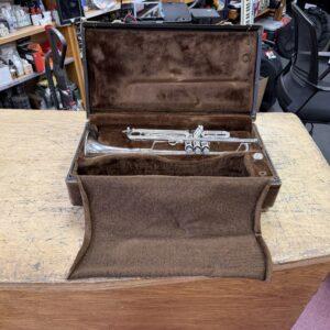 Used Bach Stradivarius Model 37 ML Bore Silver Bb Trumpet with Bach Case and Bach Mouthpiece Just Serviced