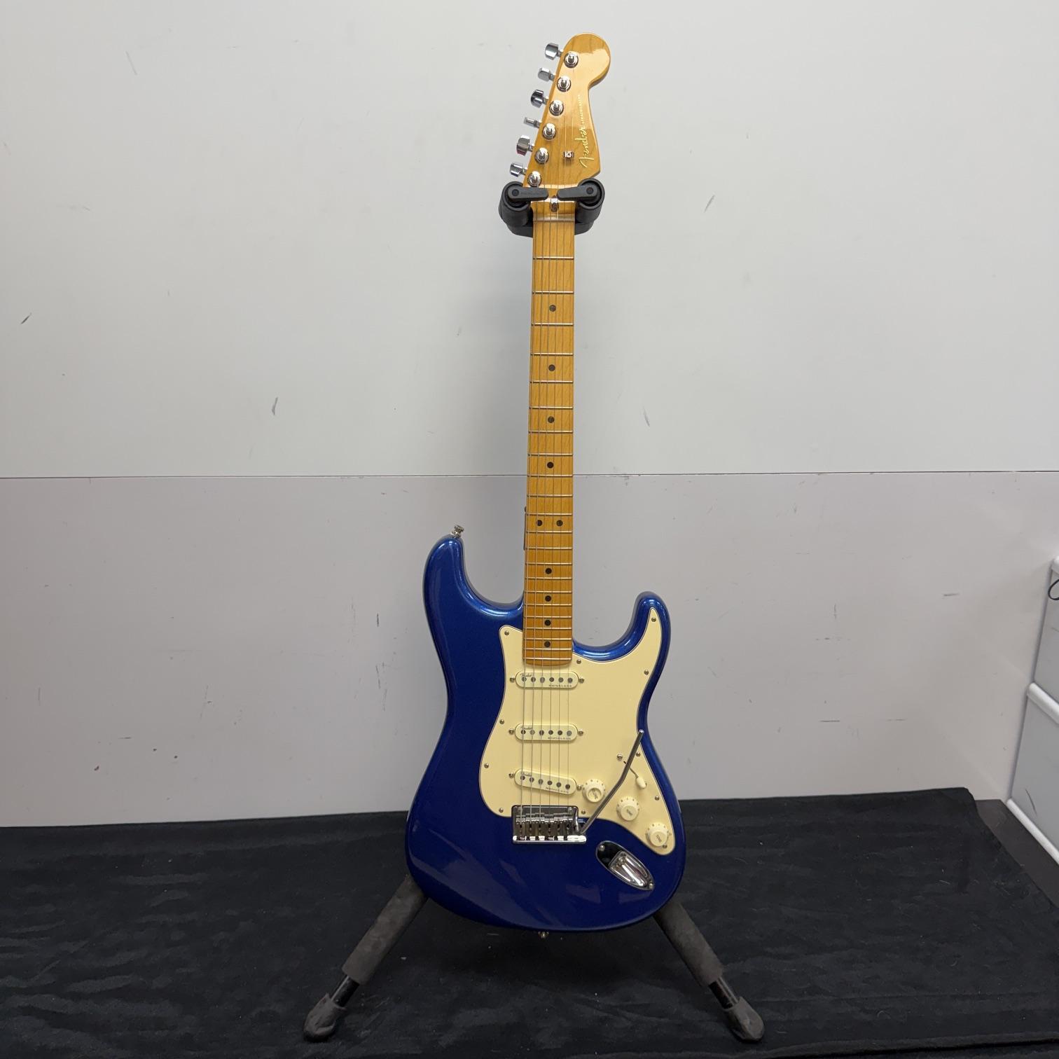 Used Fender American Ultra Strat Stratocaster Electric Guitar Cobra Blue 2019 with Original Case and Extras - Image 2