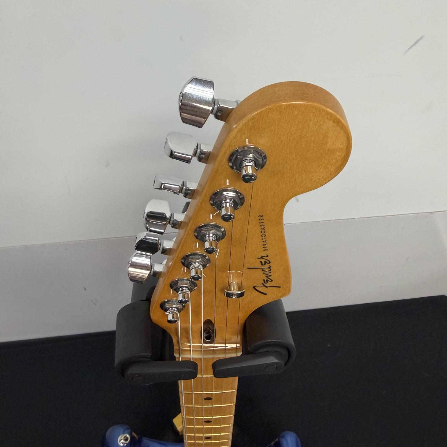 Used Fender American Ultra Strat Stratocaster Electric Guitar Cobra Blue 2019 with Original Case and Extras - Image 3