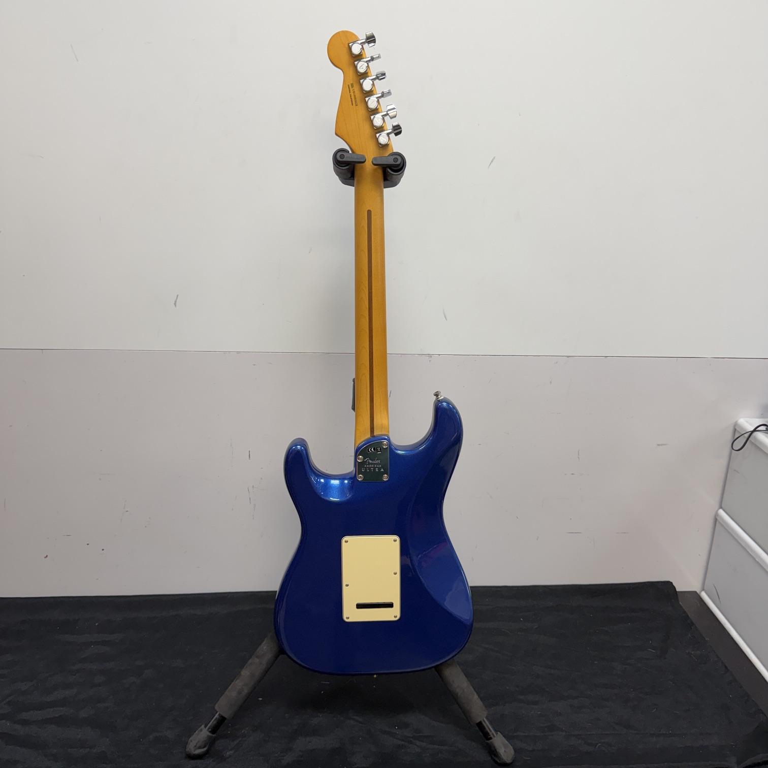 Used Fender American Ultra Strat Stratocaster Electric Guitar Cobra Blue 2019 with Original Case and Extras - Image 13