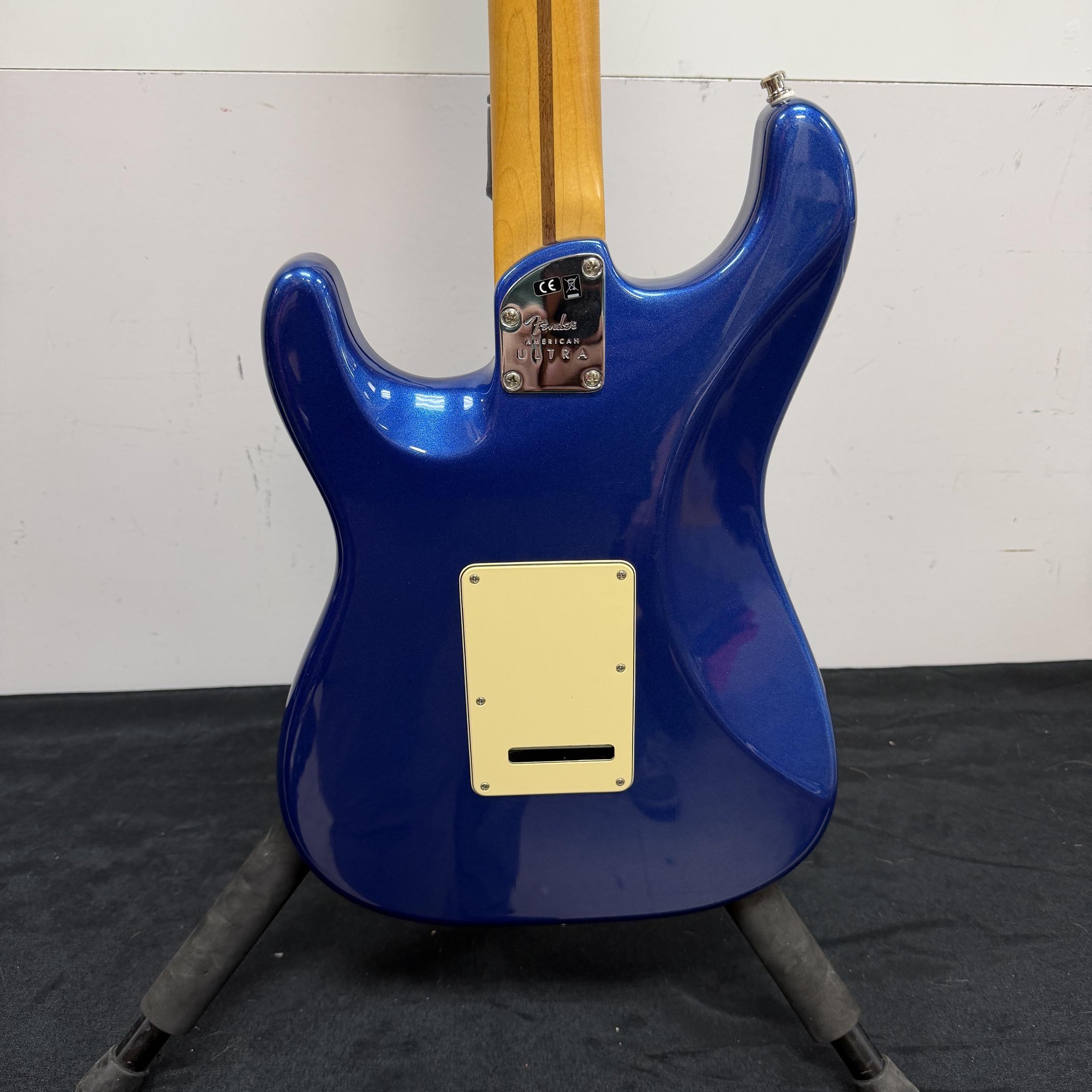 Used Fender American Ultra Strat Stratocaster Electric Guitar Cobra Blue 2019 with Original Case and Extras - Image 19