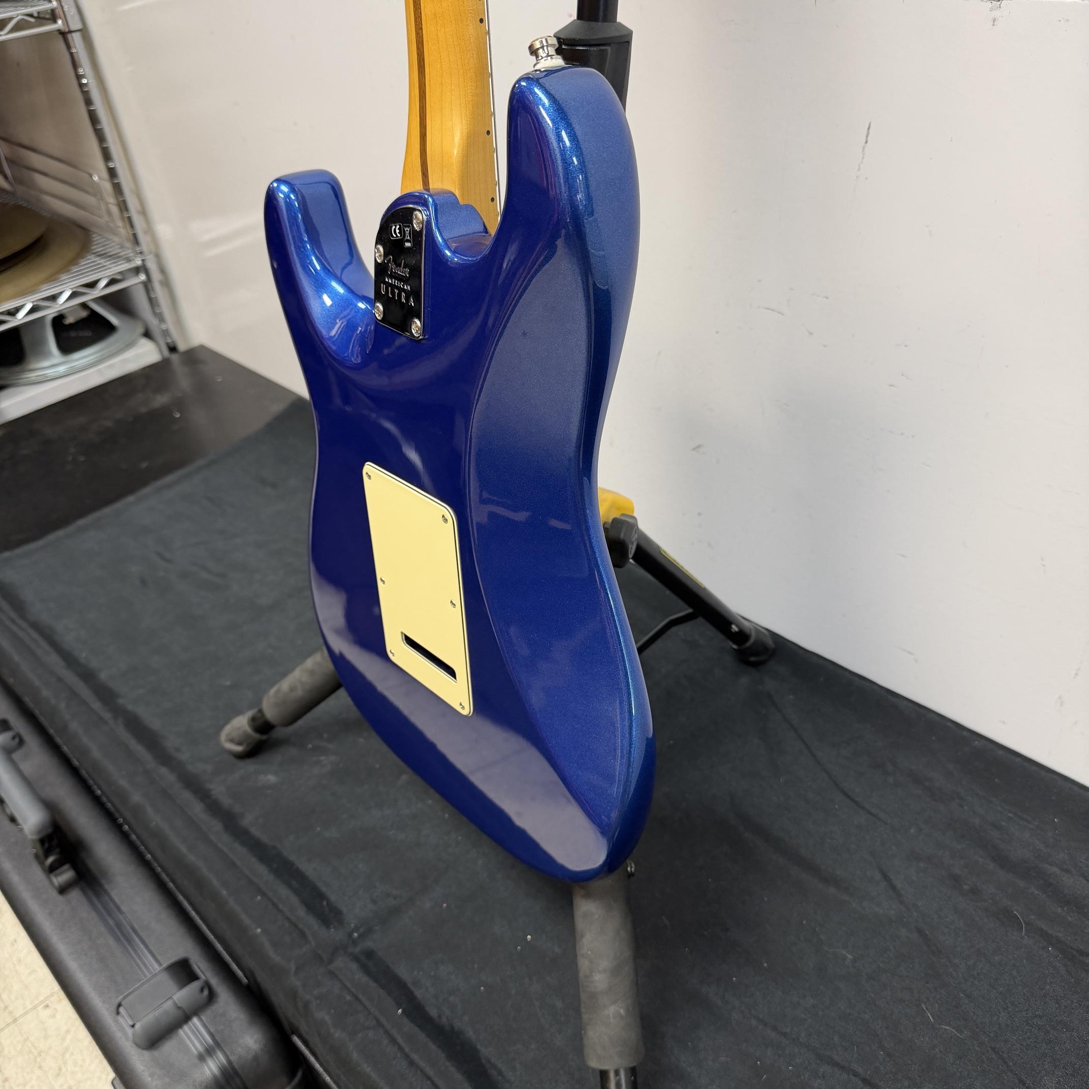 Used Fender American Ultra Strat Stratocaster Electric Guitar Cobra Blue 2019 with Original Case and Extras - Image 21