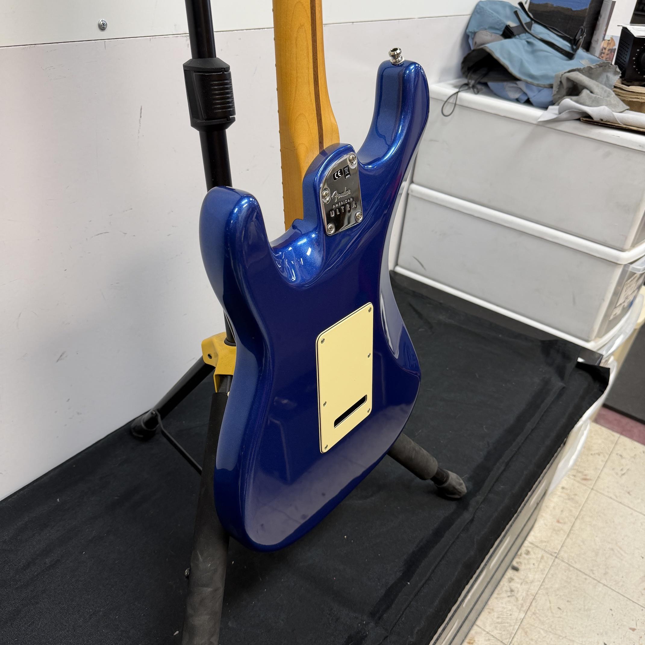 Used Fender American Ultra Strat Stratocaster Electric Guitar Cobra Blue 2019 with Original Case and Extras - Image 22