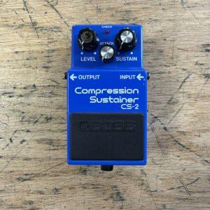 Vintage Boss CS-2 Compression Sustainer Black Label Japan Guitar Pedal 1977-1984 - Blue