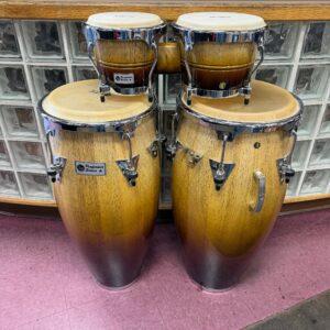 Used LP Latin Percussion Performer Series Conga and Bongo Drum Matching Color Set