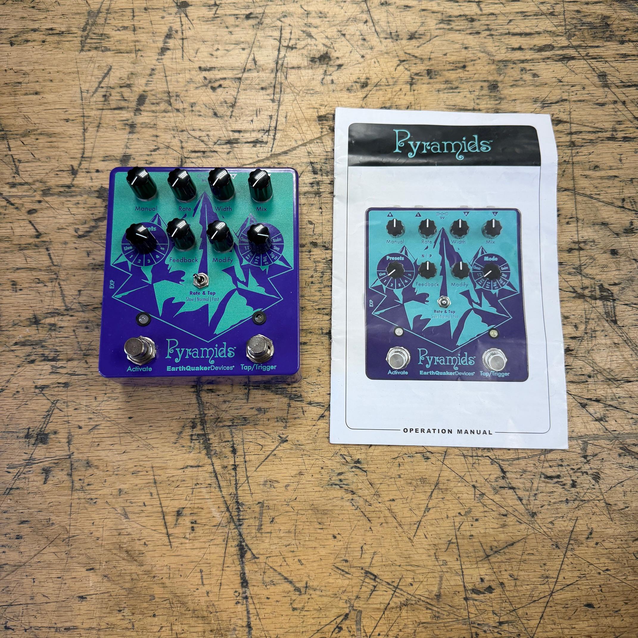 Used Earthquaker Devices Pyramids Stereo Flanger Guitar Pedal with Operation Manual