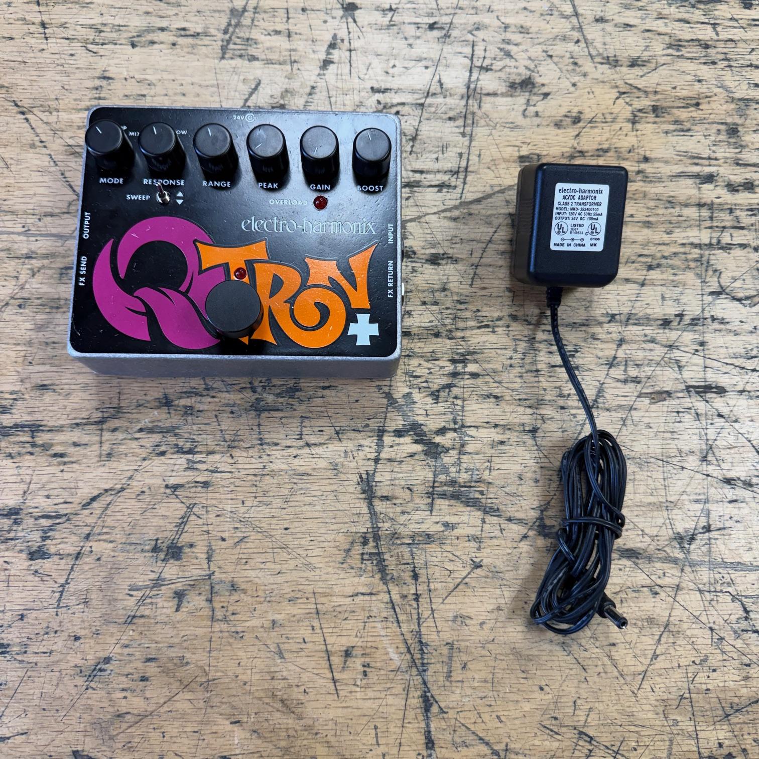 Used Electro-Harmonix QTron+ Envelope Filter Guitar Pedal with AC Adapter