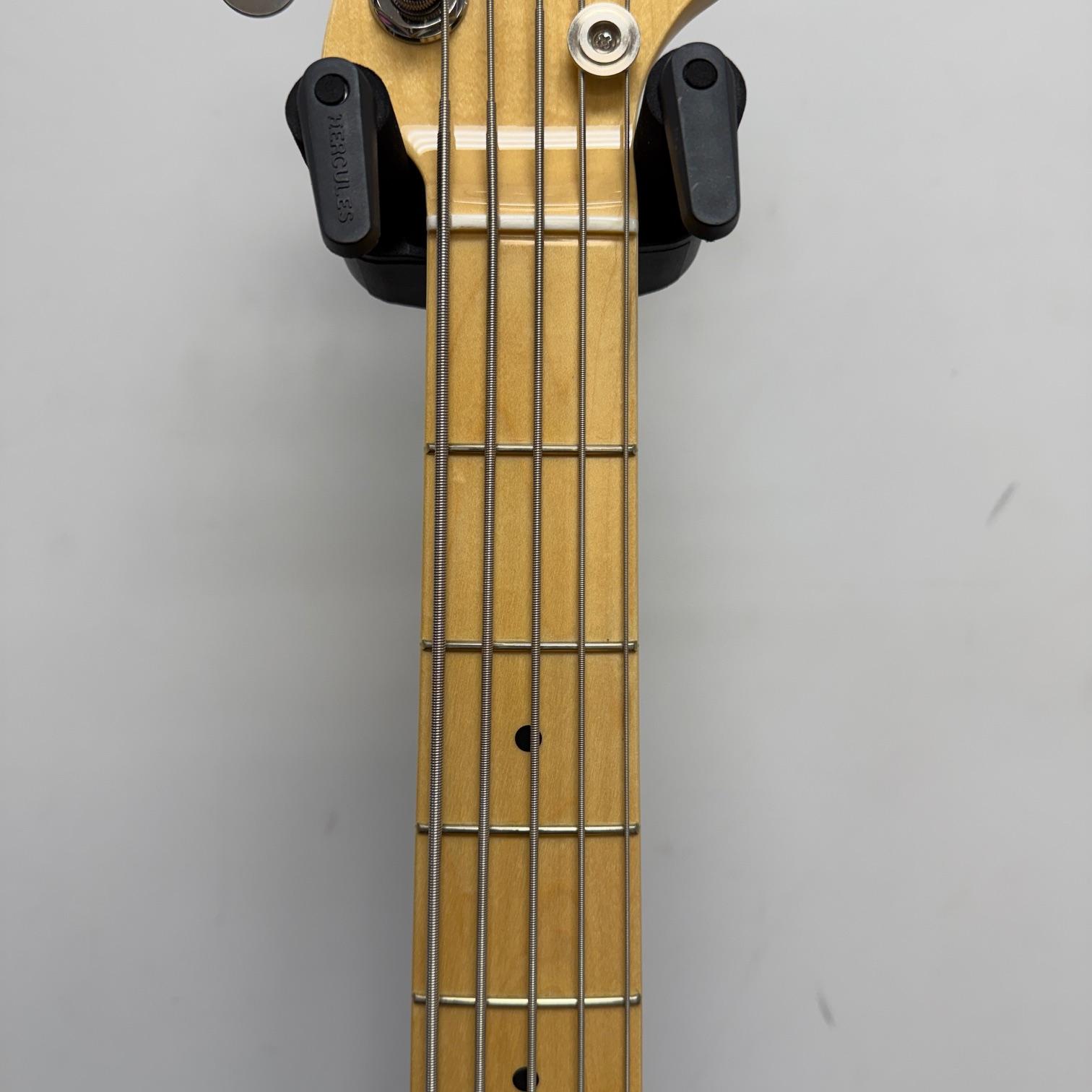 Used Fender American Professional V 5-String Electric Precision Bass Guitar Black Maple Neck with Case 2016 - Image 5