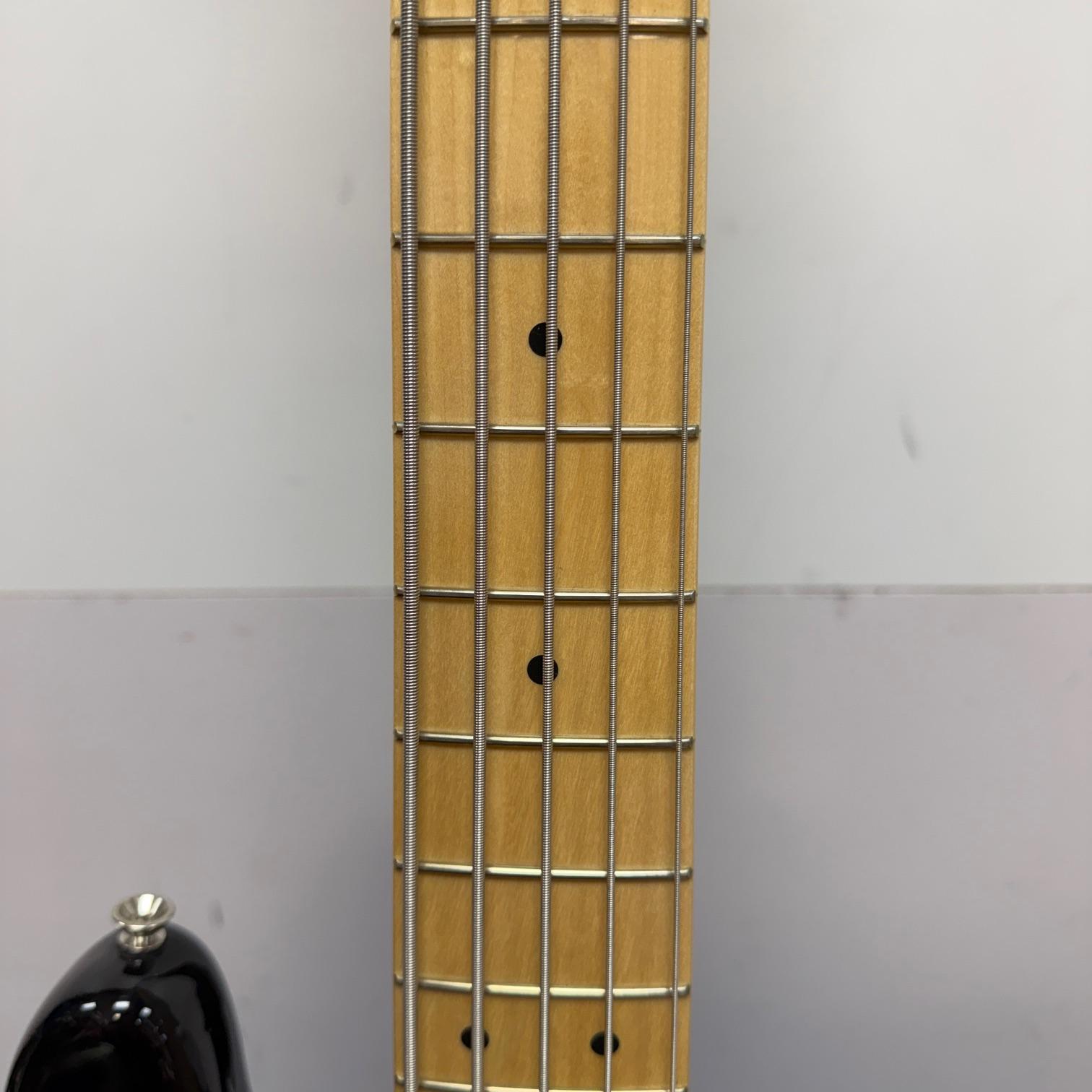 Used Fender American Professional V 5-String Electric Precision Bass Guitar Black Maple Neck with Case 2016 - Image 6