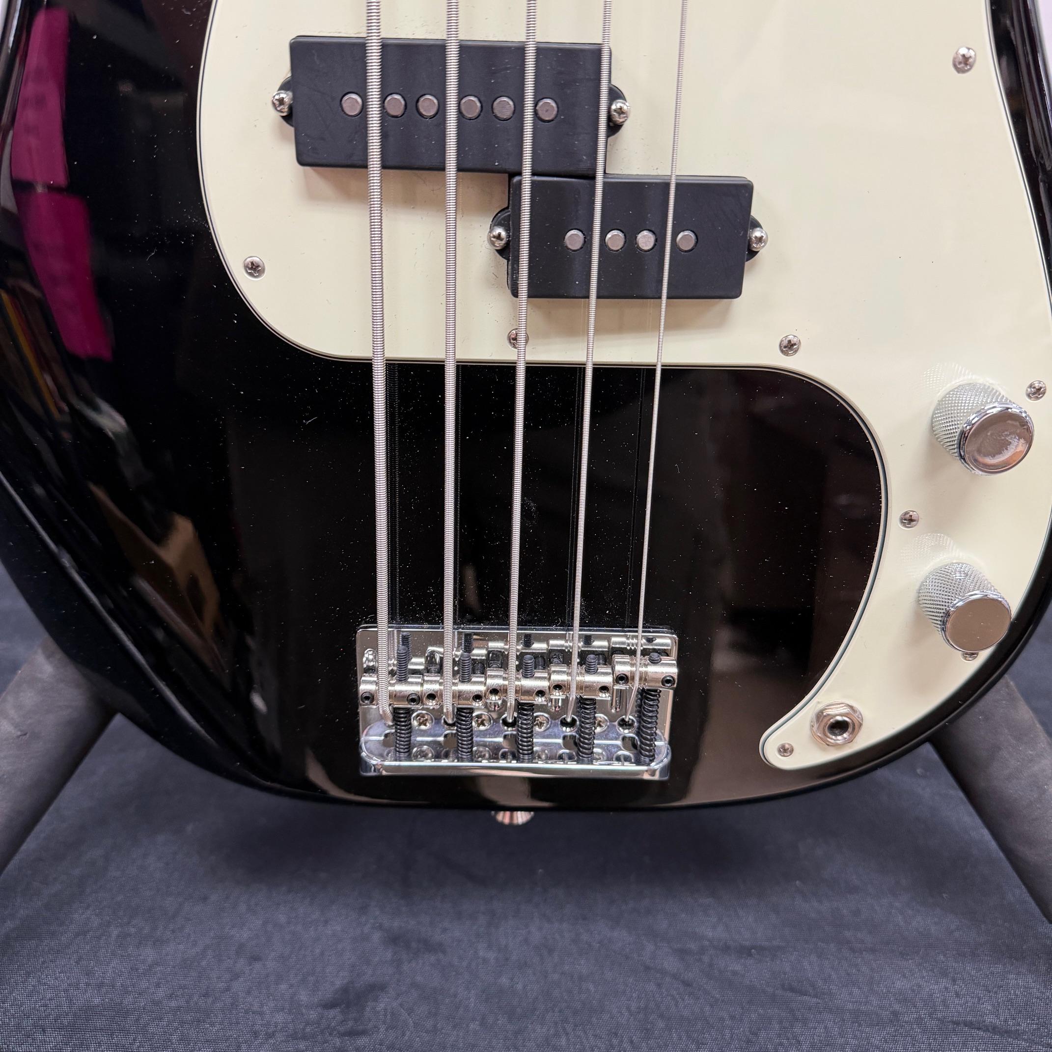 Used Fender American Professional V 5-String Electric Precision Bass Guitar Black Maple Neck with Case 2016 - Image 9