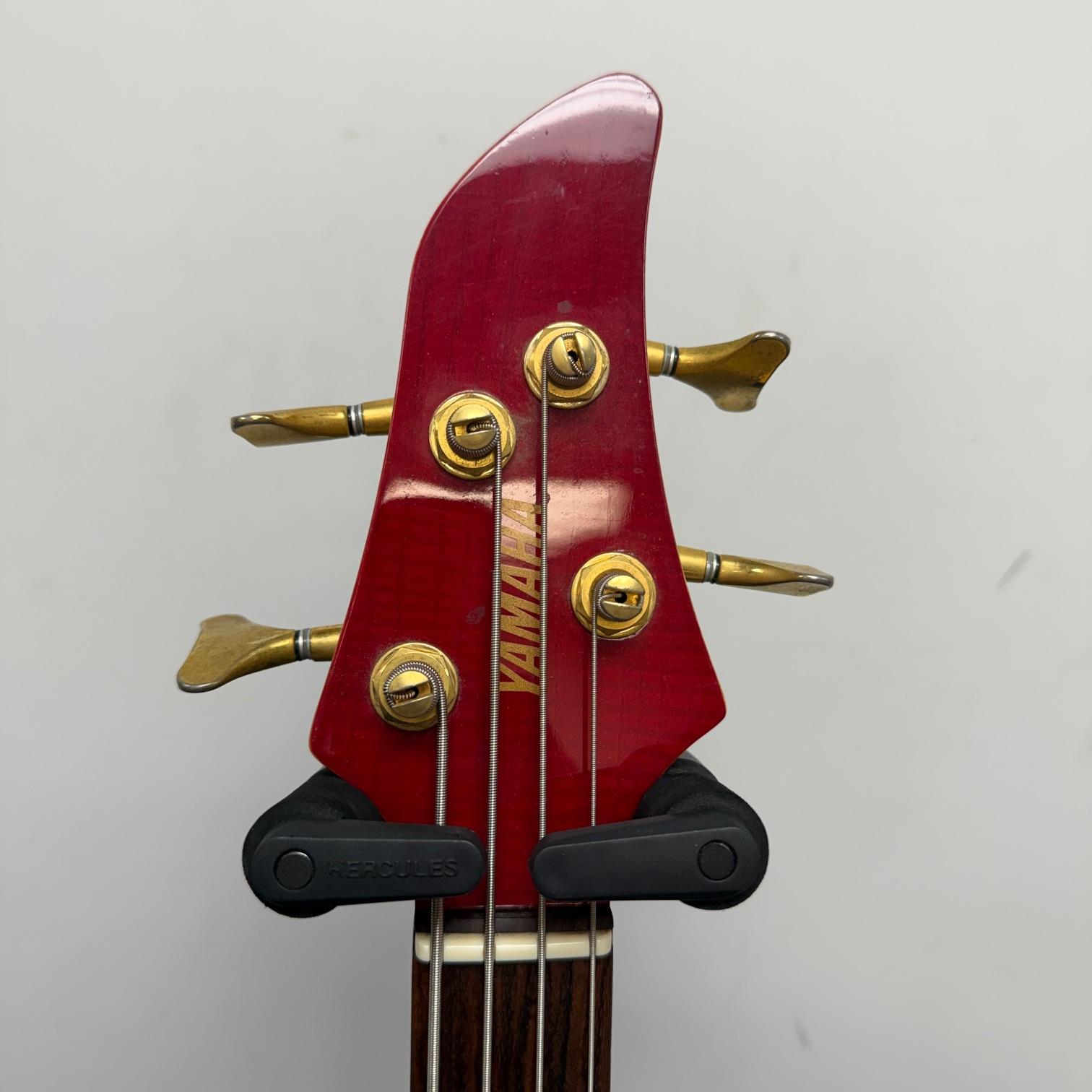 Used Yamaha RBX760A 4-String Active Electric Bass Guitar Transparent Red Gold Hardware - Image 3