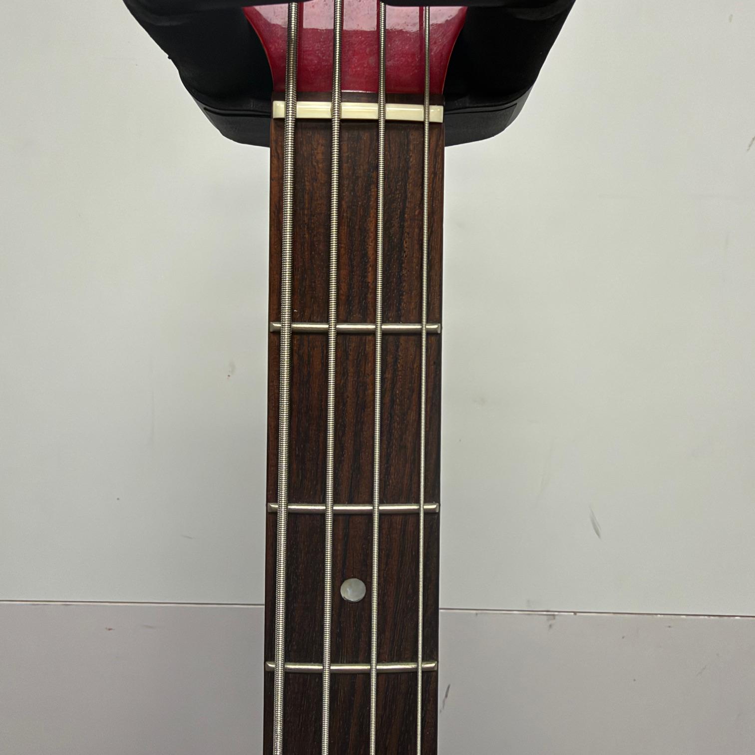 Used Yamaha RBX760A 4-String Active Electric Bass Guitar Transparent Red Gold Hardware - Image 4