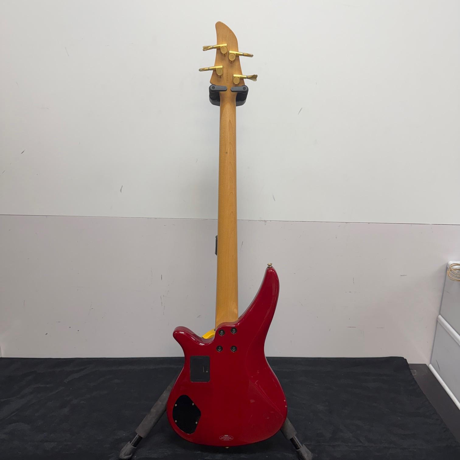 Used Yamaha RBX760A 4-String Active Electric Bass Guitar Transparent Red Gold Hardware - Image 12