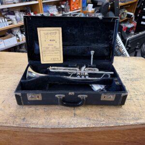 Vintage 1983 Schilke Chicago B5L Silver Bb Trumpet with Case Mouthpiece Warranty Card Just Serviced