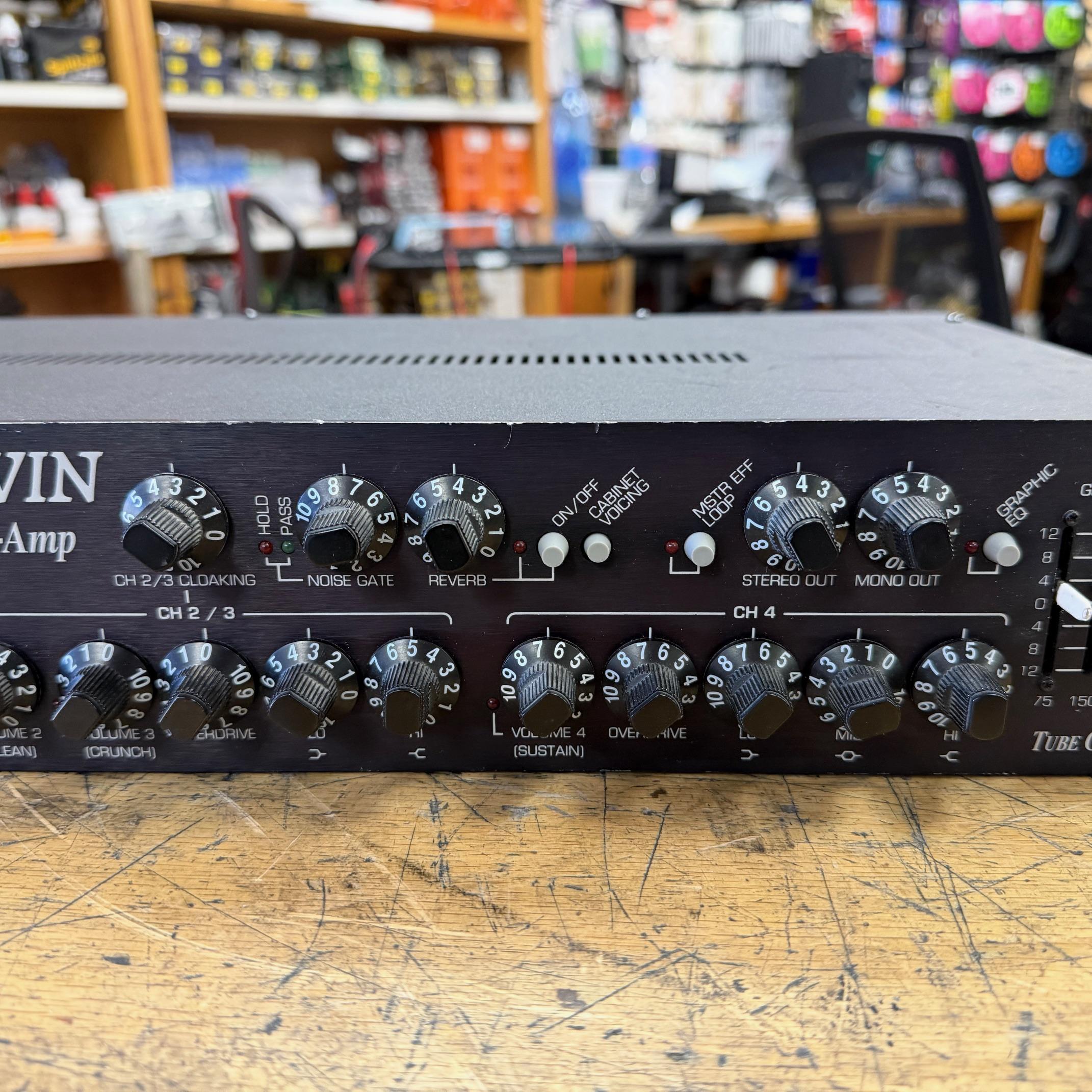 Used Carvin Quad-X Electric Guitar Tube Preamp Preamplifier with FS-77 Footswitch Tested and Serviced - Image 5