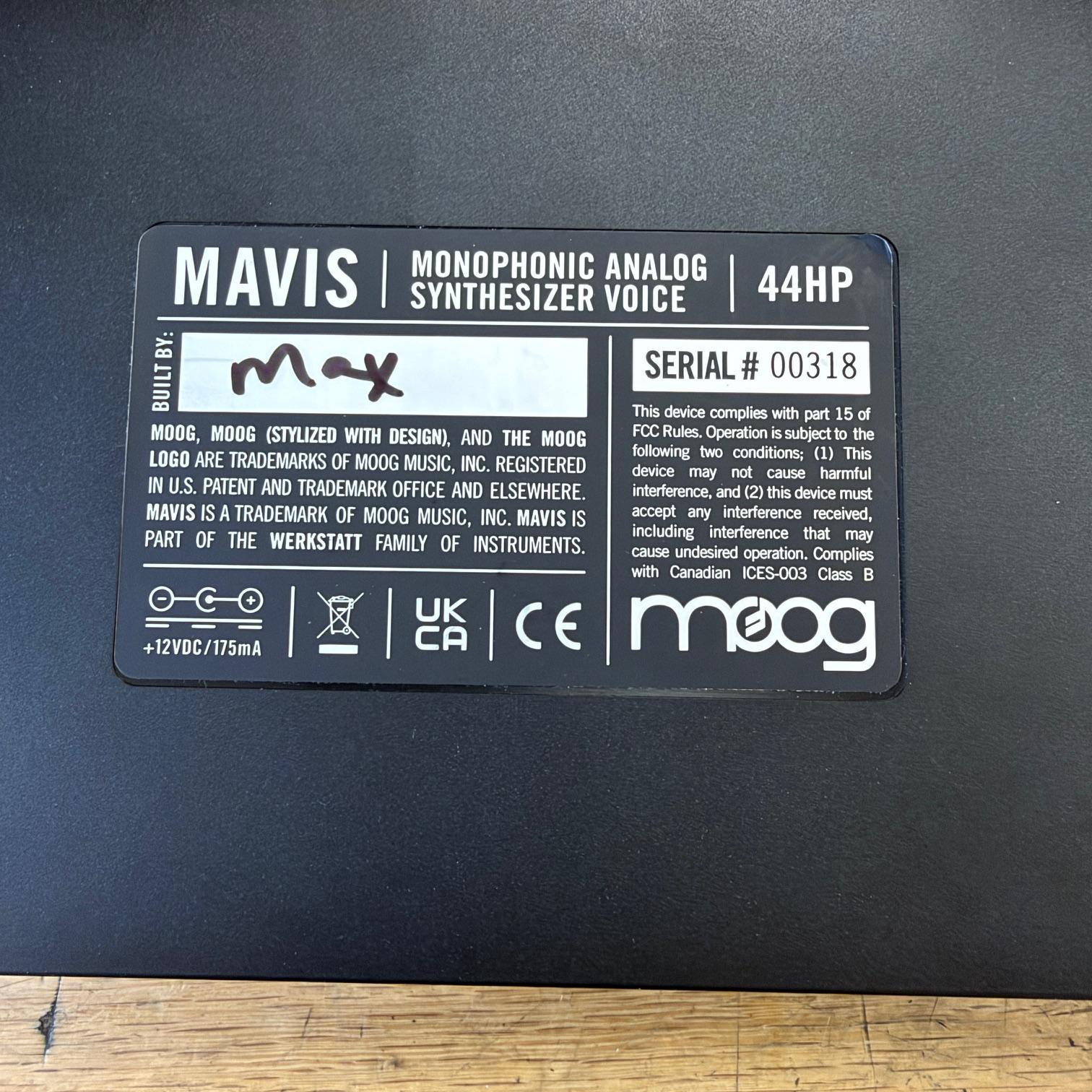 Used Moog Mavis Monophonic Analog Synthesizer Voice 2022 - Present - Black with Original Box - Image 8