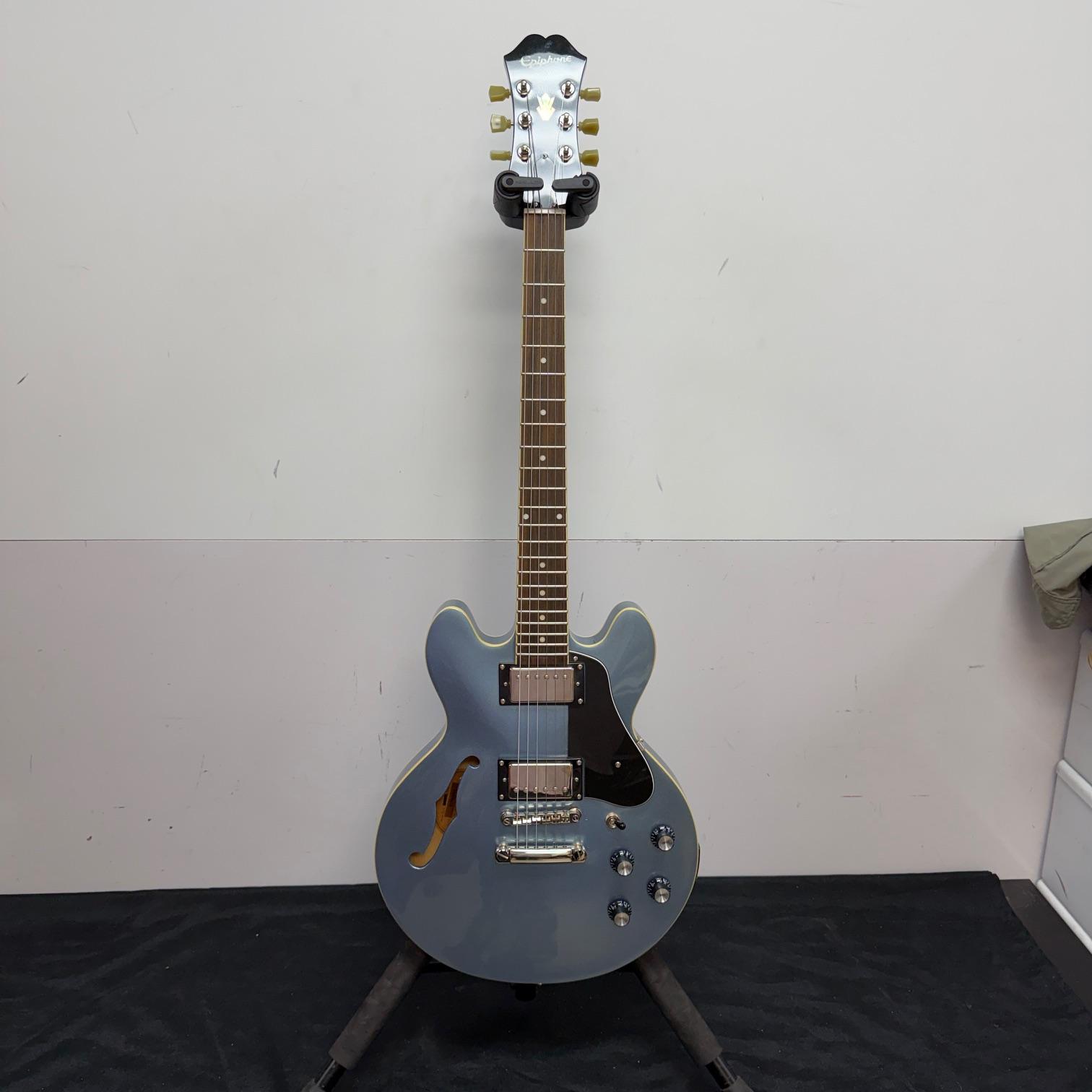 Used Epiphone Dot ES-339 Ultra PE Semi-Hollow Body Electric Guitar Pelham Blue Dual-Output Jack