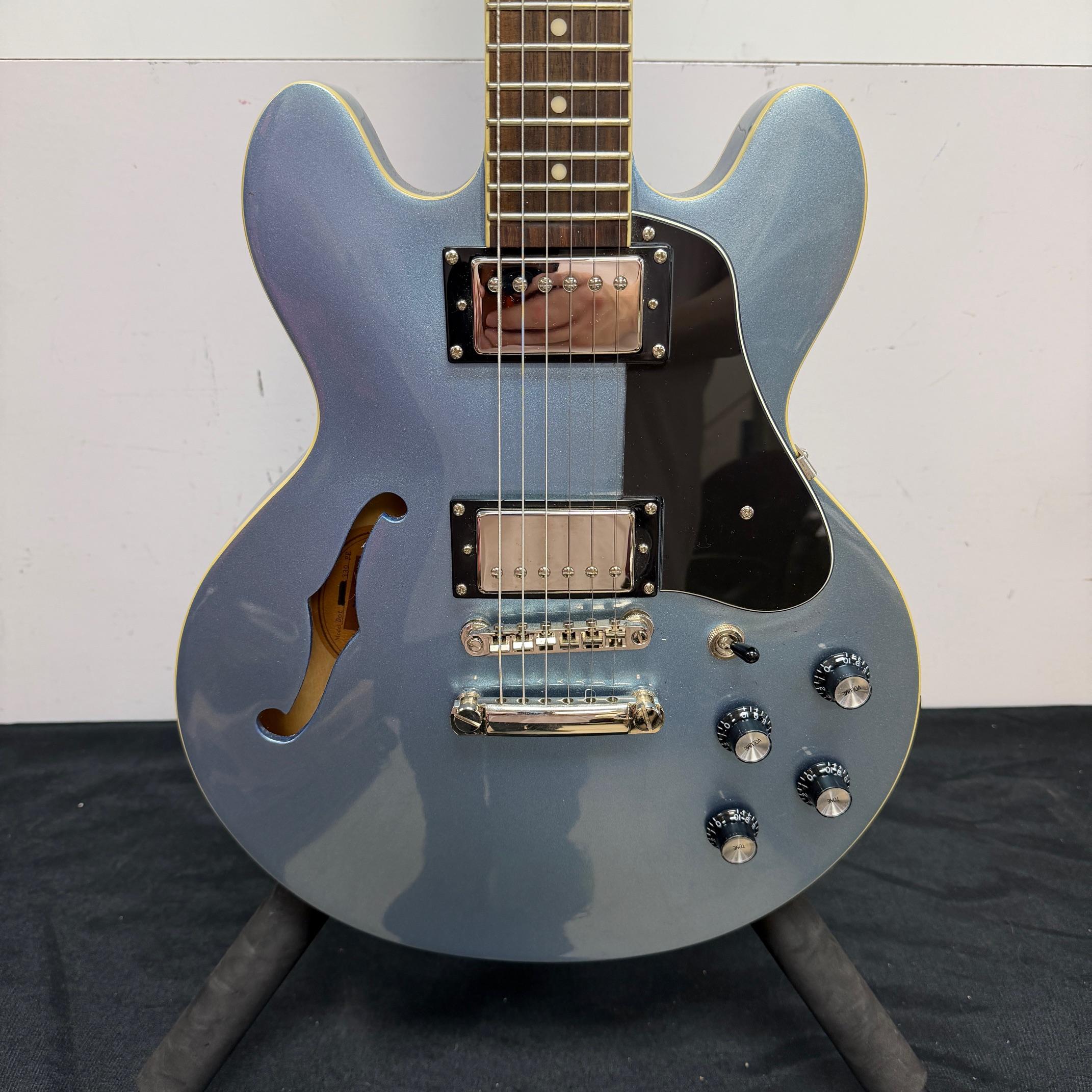 Used Epiphone Dot ES-339 Ultra PE Semi-Hollow Body Electric Guitar Pelham Blue Dual-Output Jack - Image 7