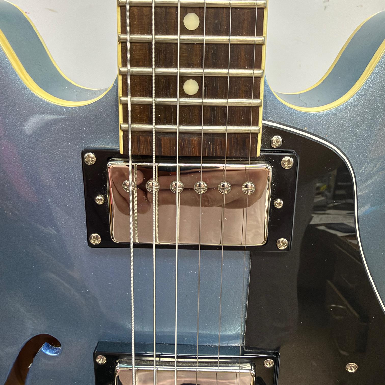 Used Epiphone Dot ES-339 Ultra PE Semi-Hollow Body Electric Guitar Pelham Blue Dual-Output Jack - Image 8