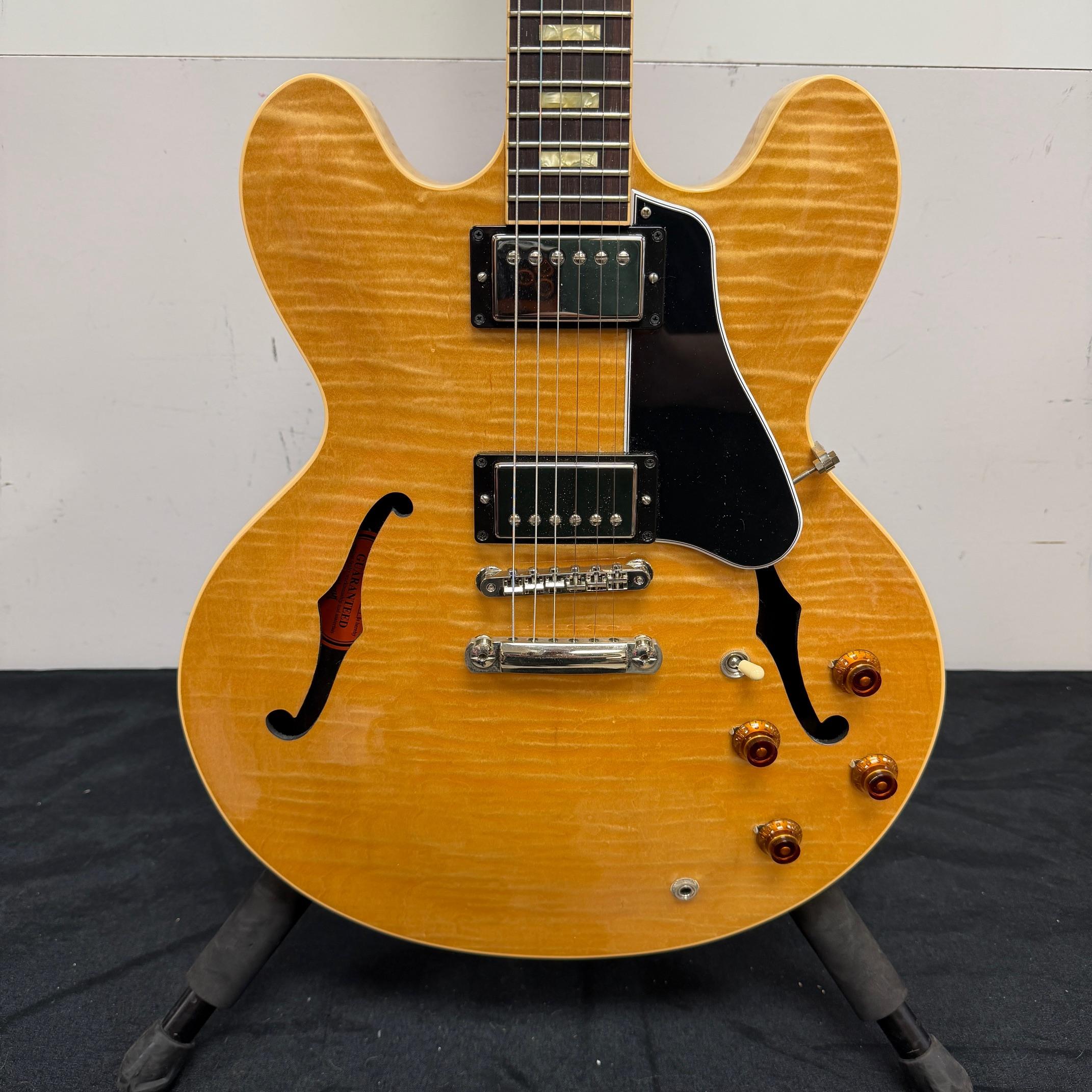 Used Gibson Memphis ES-335 ESDT15ANNH1 Semi-Hollow Body Electric Guitar Flamed Blonde with Case & Certificate of Authenticity 2015 - Image 7