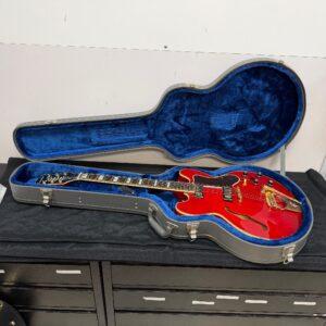 Used Epiphone E212TV Sheraton 50th Anniversary 1962 Reissue Cherry Semi-Hollow Body Electric Guitar with Tremolo Bridge & Case