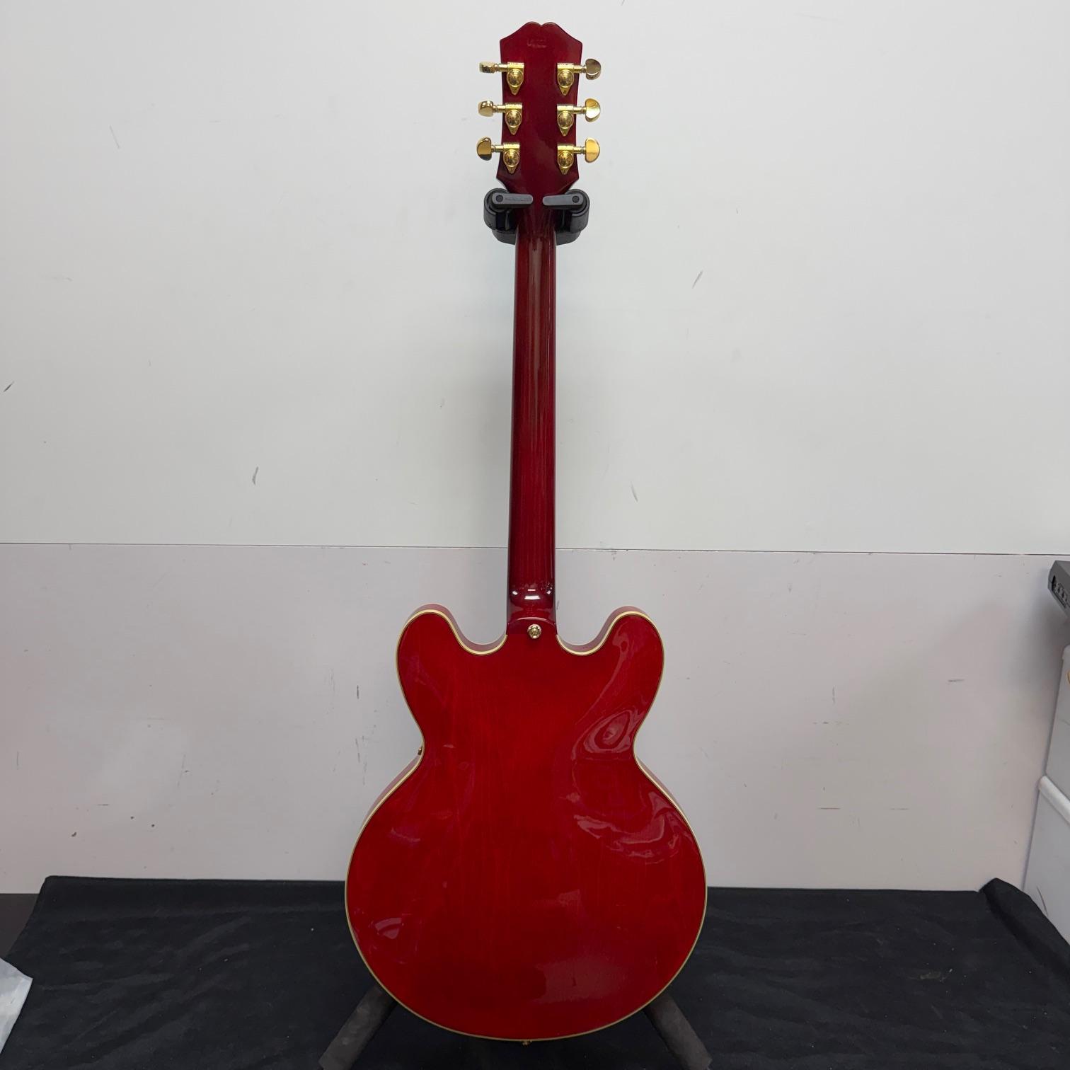 Used Epiphone E212TV Sheraton 50th Anniversary 1962 Reissue Cherry Semi-Hollow Body Electric Guitar with Tremolo Bridge & Case - Image 16