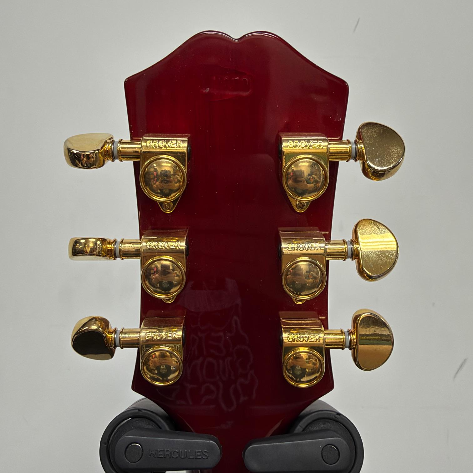 Used Epiphone E212TV Sheraton 50th Anniversary 1962 Reissue Cherry Semi-Hollow Body Electric Guitar with Tremolo Bridge & Case - Image 18