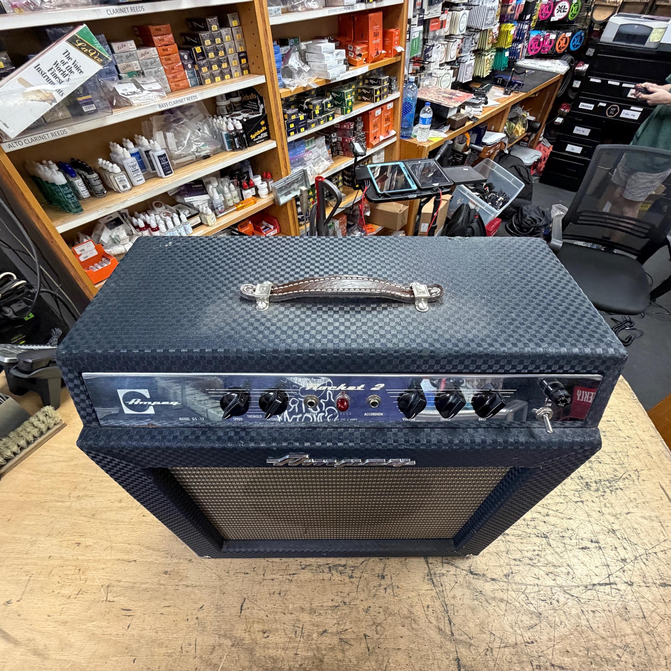 Vintage Ampeg GS-12 Rocket 2 Tube Guitar Amp Amplifier 1965 - Image 8
