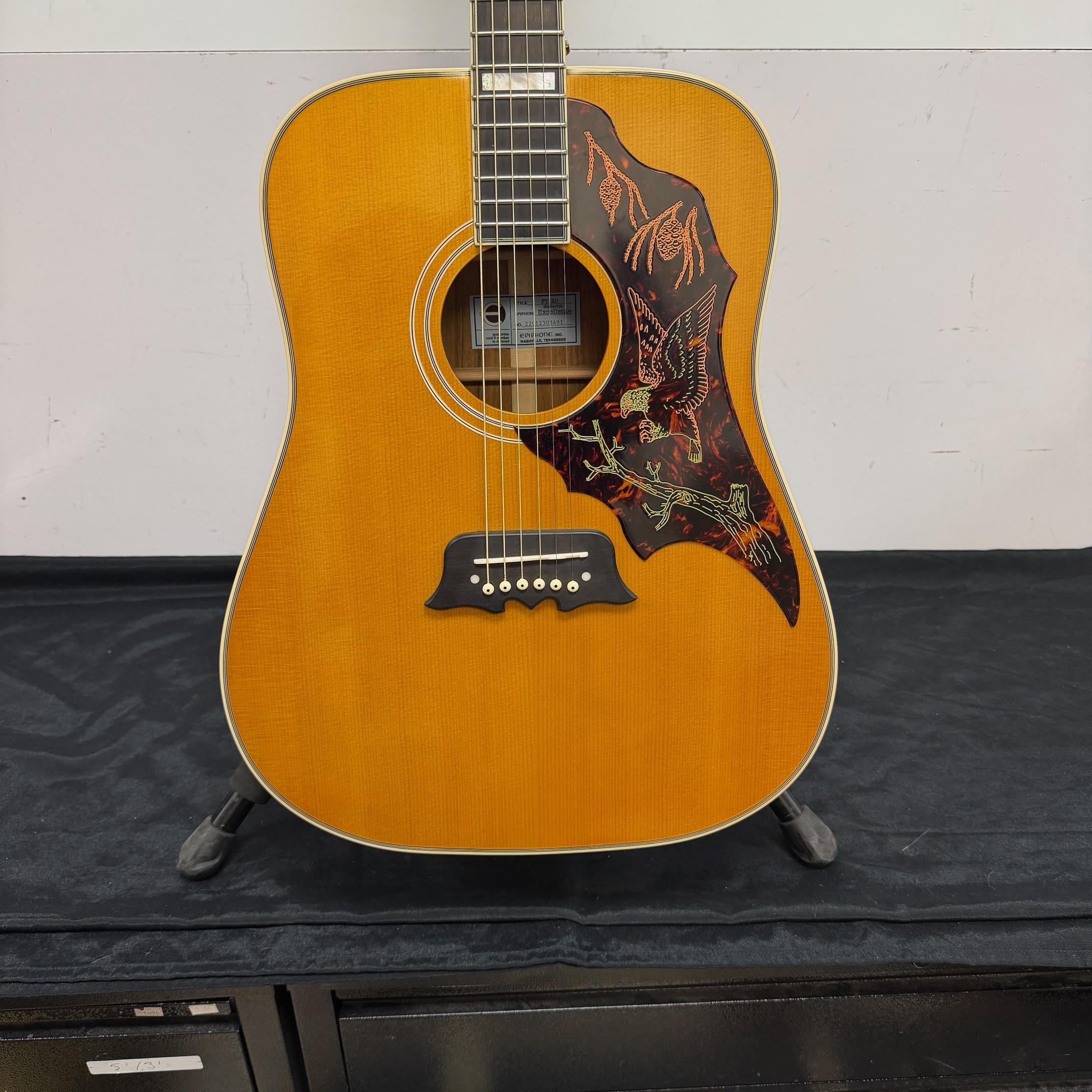 Used Epiphone FT120 Masterbilt Excellente Acoustic Guitar Made in the USA Antique Natural 2022 - Image 7