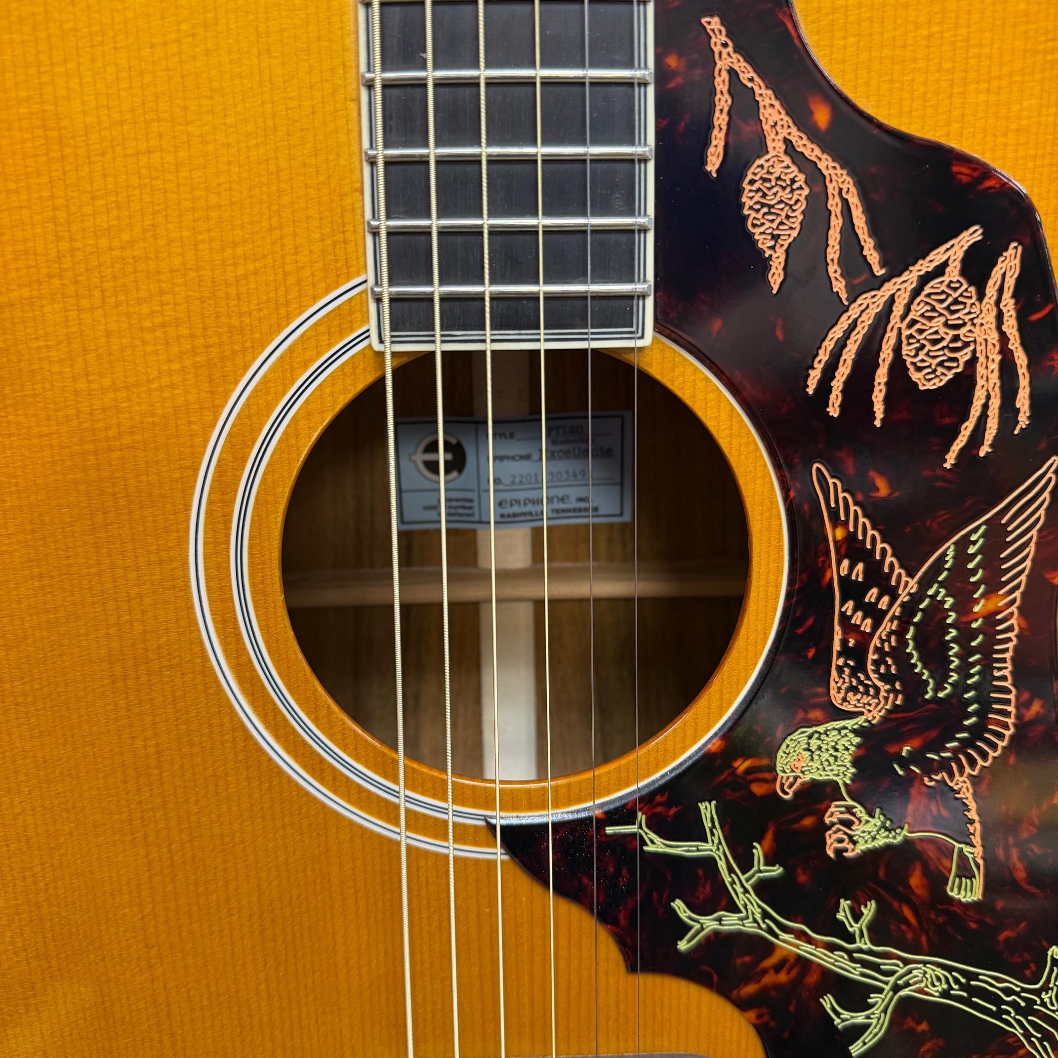 Used Epiphone FT120 Masterbilt Excellente Acoustic Guitar Made in the USA Antique Natural 2022 - Image 8
